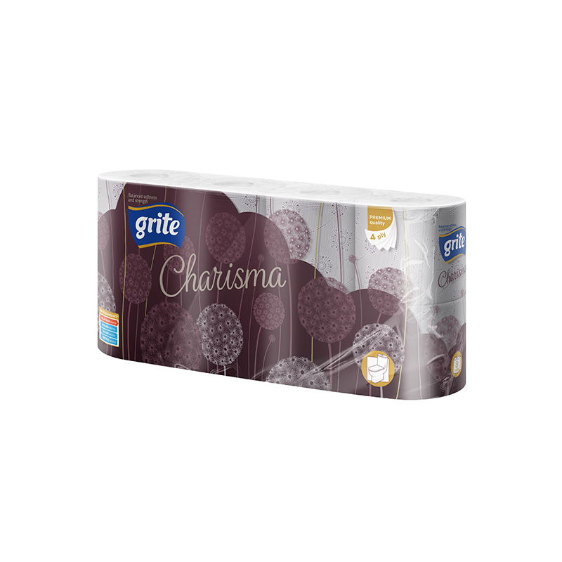 Бумага туалетная GRITE Charisma (1х8) 4 слоя 18,75 м/рулон
