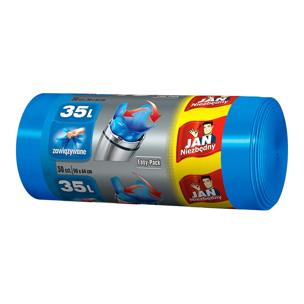 Мешки для мусора JAN с завязками синие 35 л. * 30 шт.