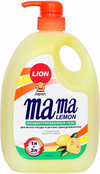 Гель для мытья посуды и детских принадлежностей Mama Lemon, с ароматом лимона, 1000 мл.