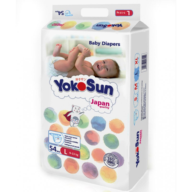 Подгузники YokoSun Премиум L 9-13 кг 54 шт