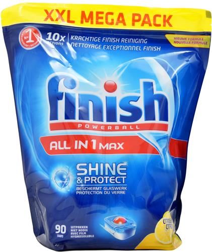 Таблетки для посудомоечных машин Finish All in 1 Лимон 90 шт.