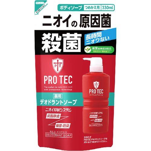 Мужское дезодорирующие жидкое мыло для тела LION с ментолом PRO TEC, запасной блок 330 мл