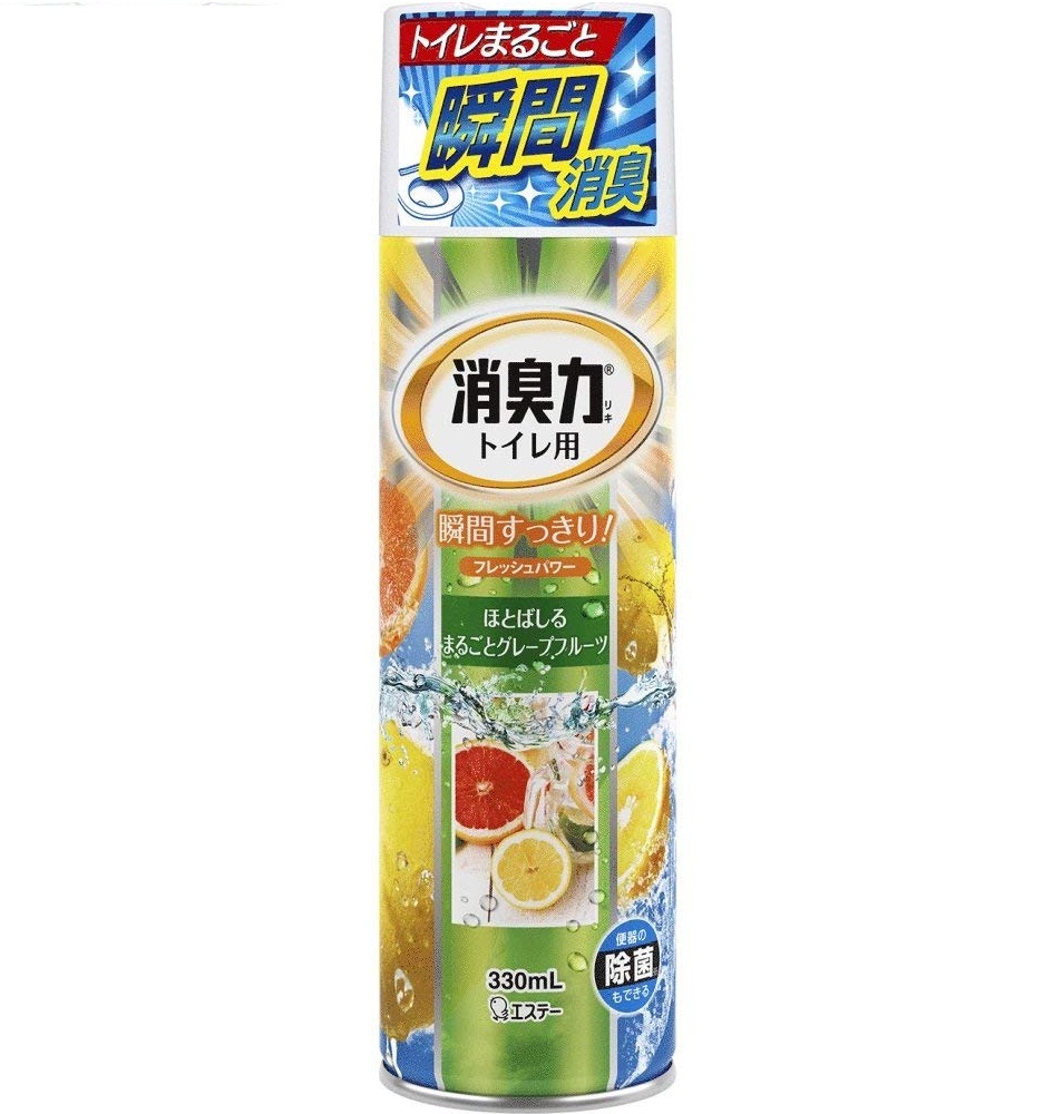 Освежитель воздуха для туалета ST (аэрозоль с антибактериальным эффектом Сочный грейпфрут) 330 мл.