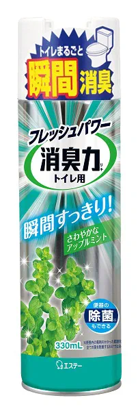 Освежитель воздуха для туалета ST SHOSHURIKI (аэрозоль с антибактериальным эффектом Мята и Яблоко), 330 мл