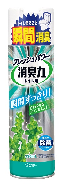 Освежитель воздуха для туалета ST SHOSHURIKI (аэрозоль с антибактериальным эффектом Мята и Яблоко), 330 мл