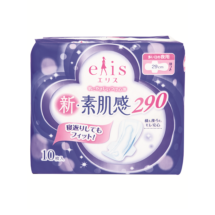 Ночные классические гигиенические прокладки DAIO ElisNewSkin мягкая поверхность без крылышек (Макси+) 29 см., 11 шт.
