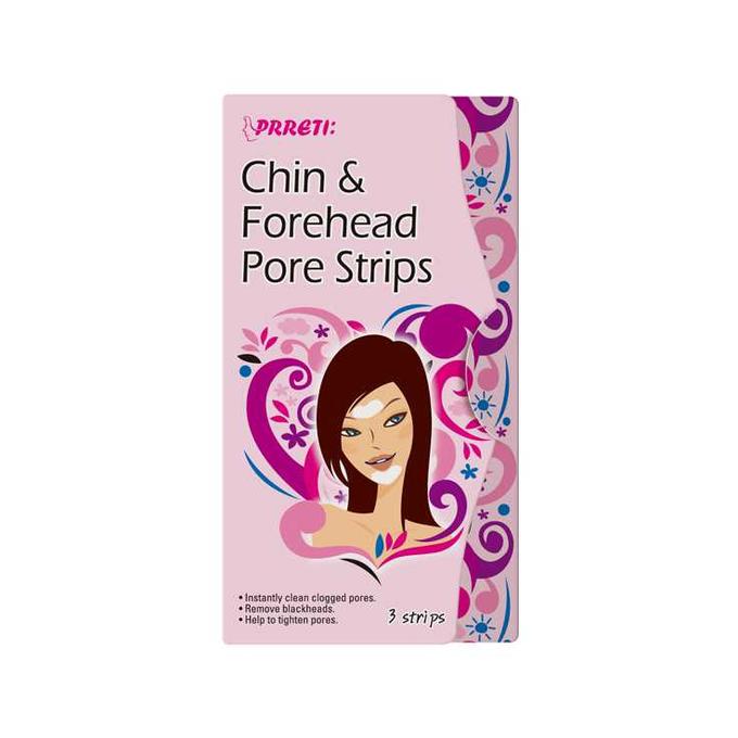 Очищающие поры стрипы (пластыри) ADWIN Prreti для подбородка и лба Chin &amp; Forehead Pore 3 шт.