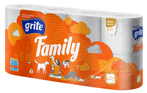 Туалетная бумага GRITE FAMILY 3 сл. 4 рул.