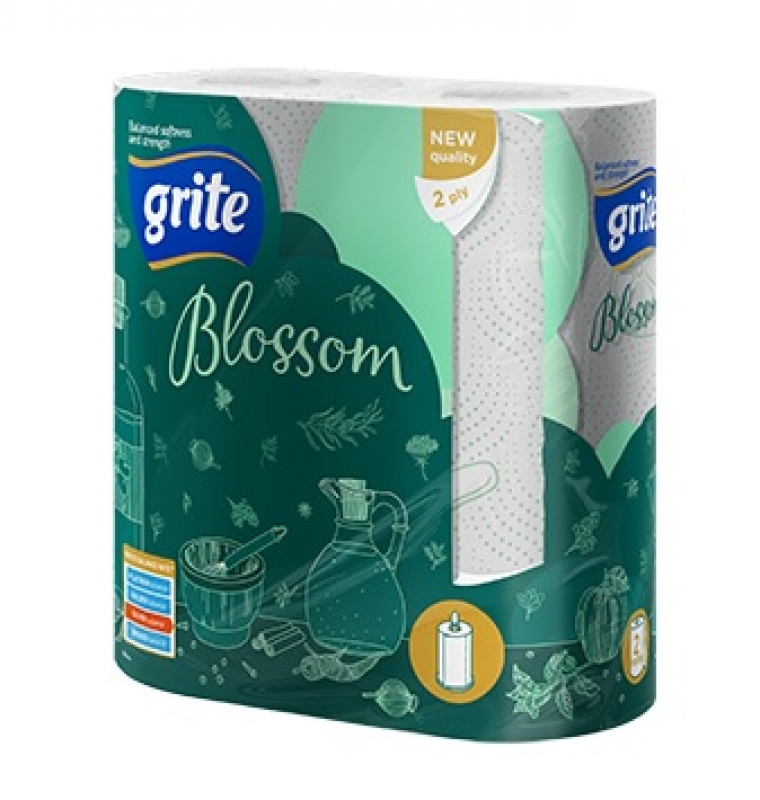 Полотенца рулонные Grite Blossom 2 рул. 2 слоя 16 м.