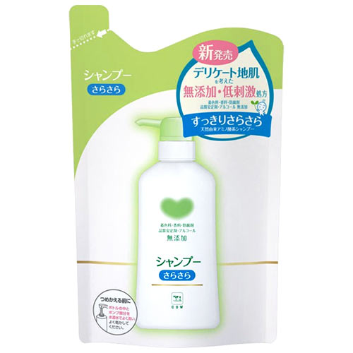 Шампунь для волос COW Гладкость и чистота с натуральными ингредиентами без добавок серия Mutenka, запасной блок, 380 мл