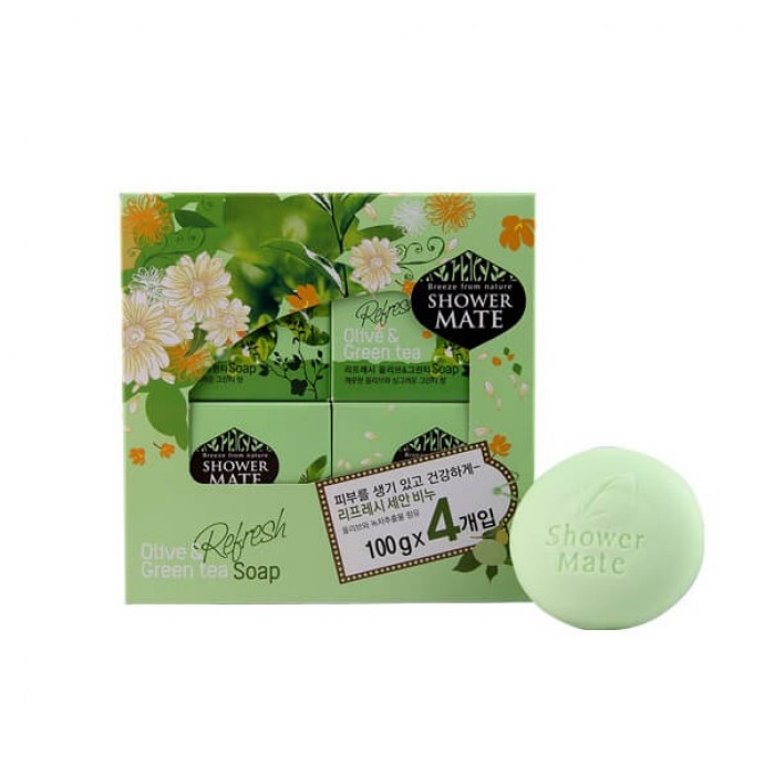 Мыло косметическое KERASYS Шауэр Мэйт Оливки и зеленый чай 4*100 гр.