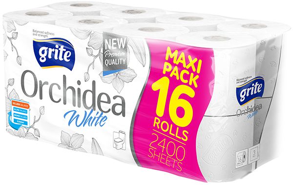 Бумага туалетная Grite Orhidea White 16 рул