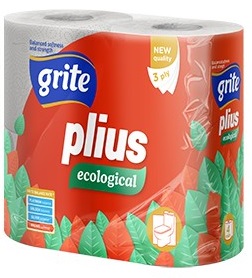 Туалетная бумага Grite Plius Ecological 135 отрывов 3 слоя 4 рул.