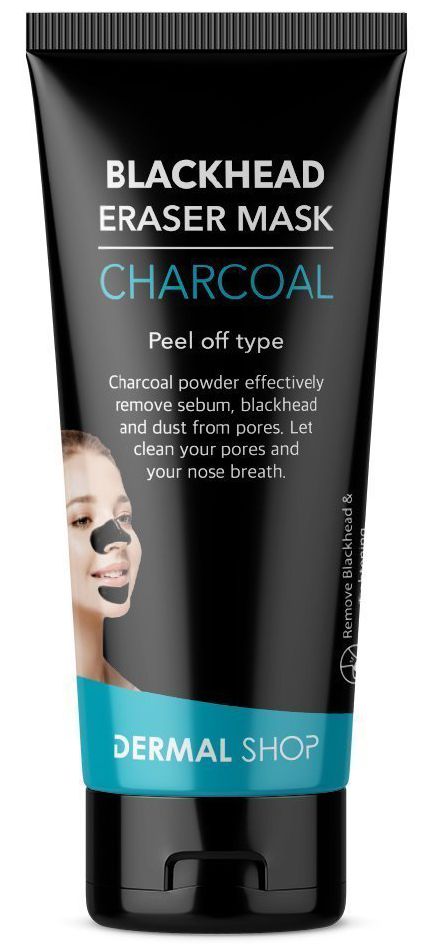 Маска-пленка DERMAL Shop для удаления черных точек в области носа и подбородка с древесным углем и глиной 50 гр.