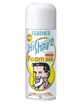 Пена для бритья FEATHER экстракт гамамелиса с лечебным эффектом HiShave 260 гр