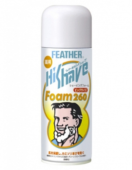 Пена для бритья FEATHER экстракт гамамелиса с лечебным эффектом HiShave 260 гр