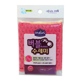 Мочалка-сетка для мытья посуды CLEANNWRAP розовая (жесткая)  (19 см. * 22 см.) 1 шт.