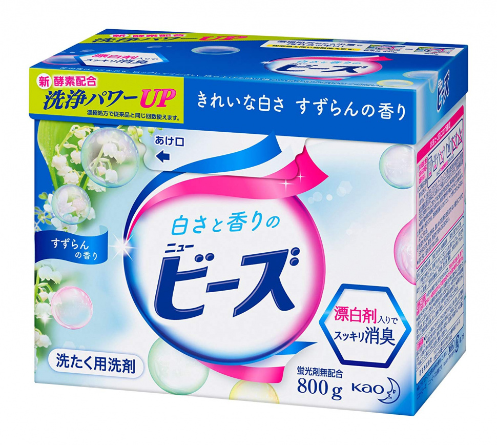 Стиральный порошок KAO New Beads с кондиционирующим эффектом (ландыш), 800 гр