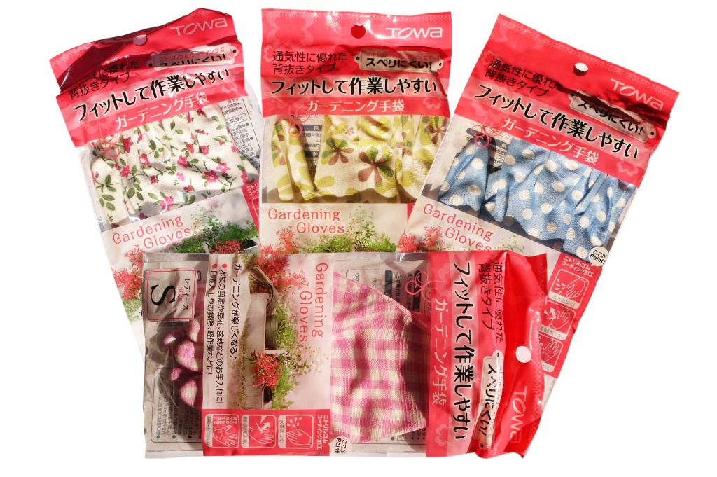 Разноцветные трикотажные перчатки TOWA с каучуковым покрытием (S), 1 пара