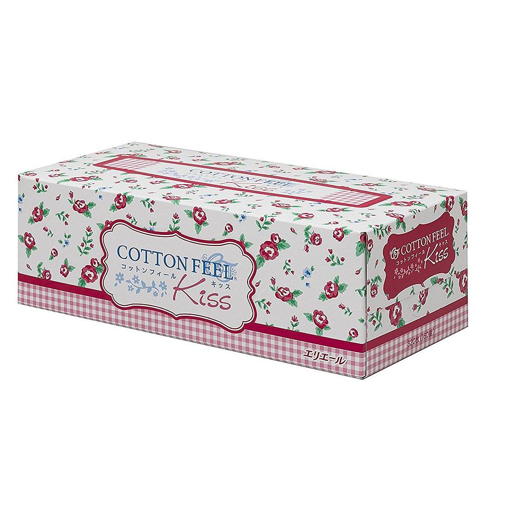 Салфетки 2-х слойные NISSHINBO cotton feel kiss 160 шт. х 5/уп., 20 х 23