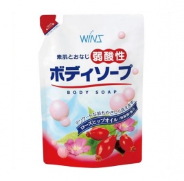 Смягчающий гель для душа крем-мыло для тела NIHON wins с коллагеном, лауриновой кислотой и экстрактом шиповника м/у 400 мл.