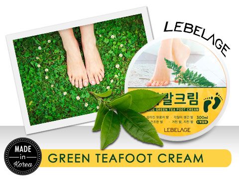 Смягчающий крем для ног LEBELAGE Green Tea, 300 мл.