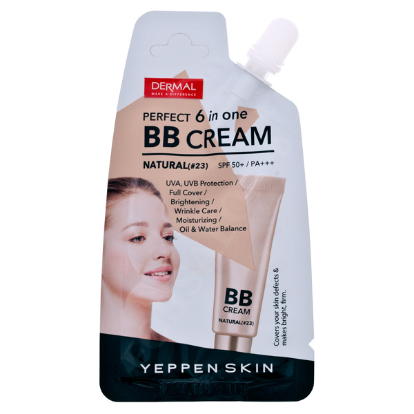 ВВ крем для всех типов кожи лица YEPPEN SKIN 6в1 SPF 50+/PA+++  (натуральный) 10 гр.