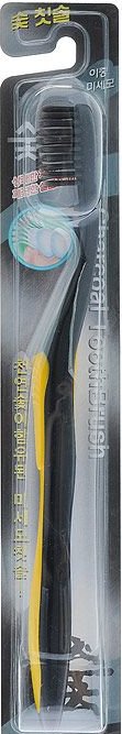 Антибактериальная зубная щетка EQ MAXON MashiMaro с древесным углем и двухуровневой щетиной (средняя жесткость), 1 шт