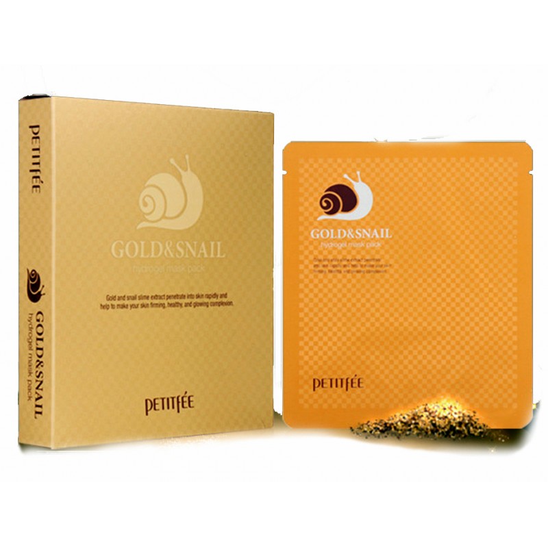 Маска для лица гидрогелевая PETITFEE золото/улитка, 1 шт.