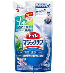 Моющее средство для туалета с дезодорирующим эффектом KAO Magiclean Toilet, аромат мяты, запасной блок 330 мл