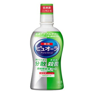 Антибактериальный ополаскиватель для полости рта, для профилактики кариеса и гингивита KAO Pure Oral лайм и мята, бутылка 420 мл