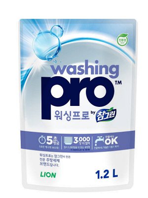 Средство для мытья посуды LION Washing Pro, мягкая упаковка, 1200 мл