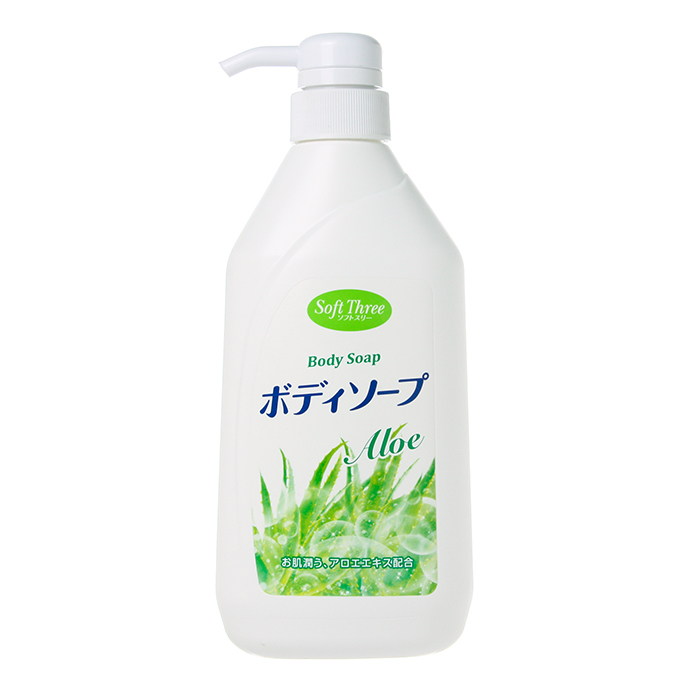 Крем-мыло для тела MITSUEI Soft Three с экстрактом алоэ (освежающее) 550 мл.