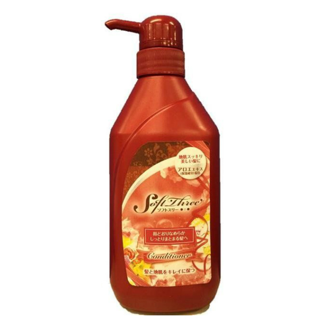 Кондиционер MITSUEI Soft Three с маслами макадамии, жожоба, скваланом и экстрактом алоэ (разглаживающий, увлажняющий) 550 мл.