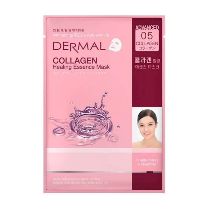 Премиум коллагеновая маска DERMAL с профессиональной концентрацией коллагена COLLAGEN Healing Essence Mask 28 гр.
