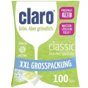 Таблетки для мытья посуды в посудомоечных машинах Claro ECO, 100 шт.