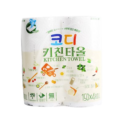 Компактные кухонные салфетки  Ssangyong C&amp;B (двухслойные, тиснёные) 4 рулона*150 листов.