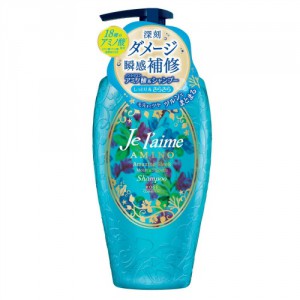 Шампунь для поврежденных волос с аминокислотами Гладкость и увлажнение KOSE COSMEPORT Je l'aime Amino, цветочно-травяной аромат, диспенсер 500 мл.