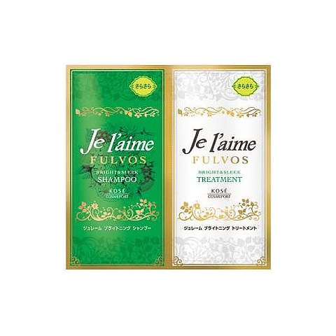 Шампунь и тритмент для всех типов волос Сияние и Гладкость KOSE COSMEPORT Je l'aime Fulvos, травяной аромат, пробник 10 мл + 10 мл