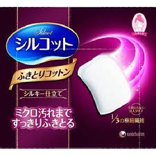 Ватные паффы с шелковистой поверхностью UNICHARM Silcot, коробка 32 шт.