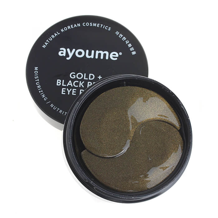 Гидрогелевые патчи для кожи вокруг глаз Аyoume от темных кругов с золотом и черным жемчугом 1,4 г*60 шт.