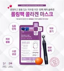 Натуральная тканевая маска DOUBLE &amp; ZERO для увлажнения и питания кожи  с роллером, 10 шт.* 30 г
