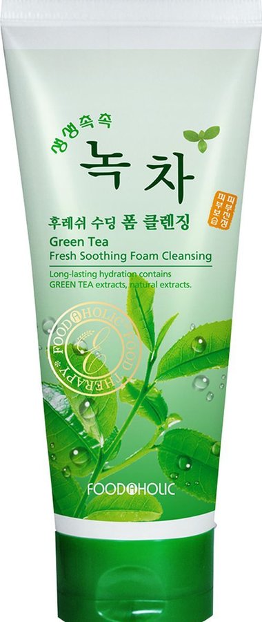 Восстанавливающая пенка для умывания FoodaHolic green tea foam cleansing с экстрактом Зеленого чая (для всех типов кожи) 180 мл