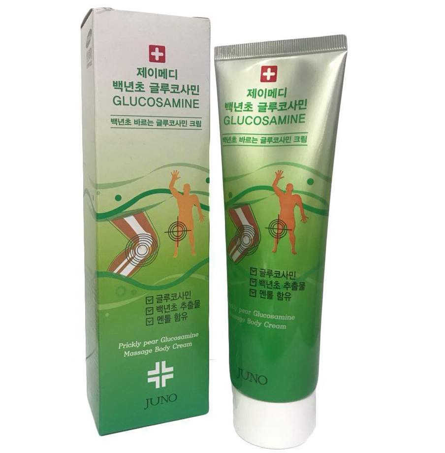 Массажный крем с Глюкозамином и Омега-3 JUNO Jmedi с экстрактом опунции, для всех типов кожи, 150 г
