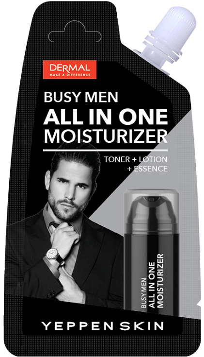 Увлажняющее средство для всех типов кожи лица YEPPEN SKIN 3в1 для мужчин (тонер, лосьон, эссенция), 15 г