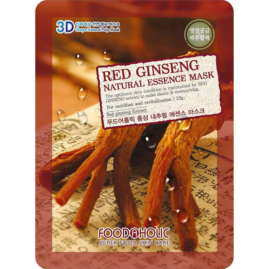 Тканевая 3D маска FoodaHolic red ginseng natural essence mask с натуральным экстрактом красного женьшеня 23 г