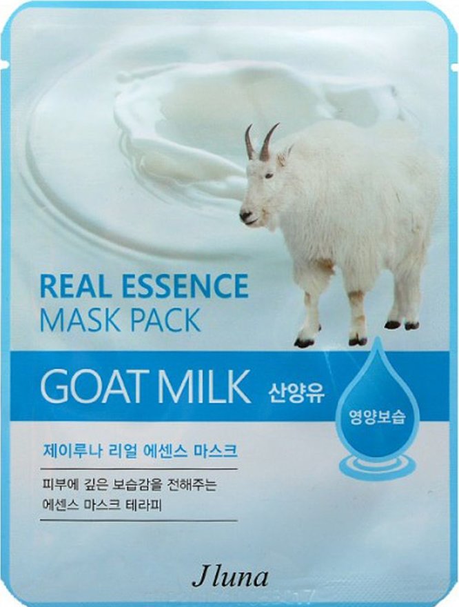 Антивозрастная восстанавливающая тканевая маска-салфетка JUNO для всех типов кожи (козье молоко) 25 гр