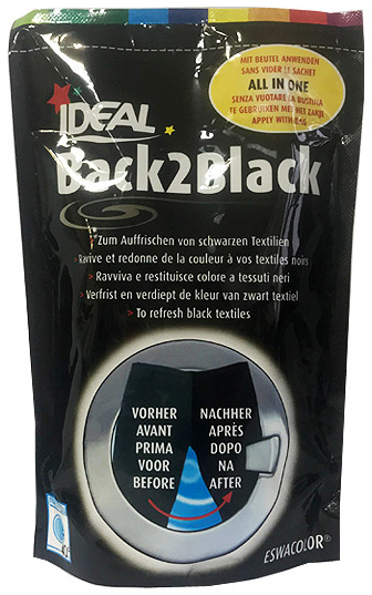 Краска IDEAL 100% ЧЕРНЫЙ Все в Одном для восстановления цвета черной одежды 400 гр.