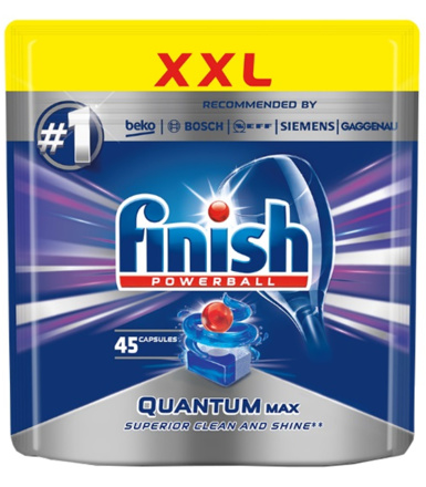 Таблетки FINISH Powerball Quantum Max для мытья посуды в посудомоечной машине 45 шт.