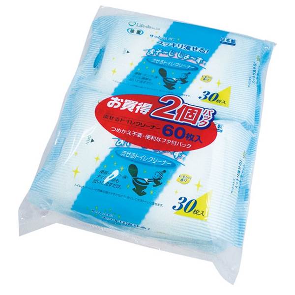 Влажные салфетки Life-do (водорастворимые, с антибактериальным эффектом для уборки в туалете, аромат лимона) 30 шт.